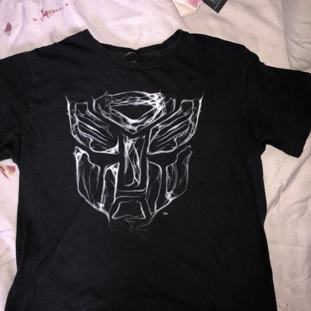 mask face print shirt